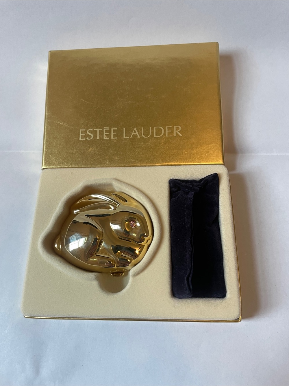 Estee Lauder Precious Bunny Gold Compact Lucidity Pressed Powder Collectible